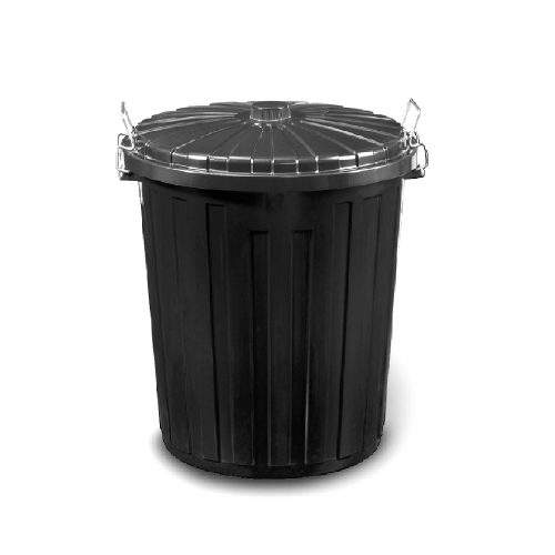 Κάδος Απορριμάτων Στρογγυλός Μαύρος 55L