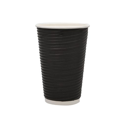 Χάρτινο Ποτήρι Ripple Μαύρο 16 oz