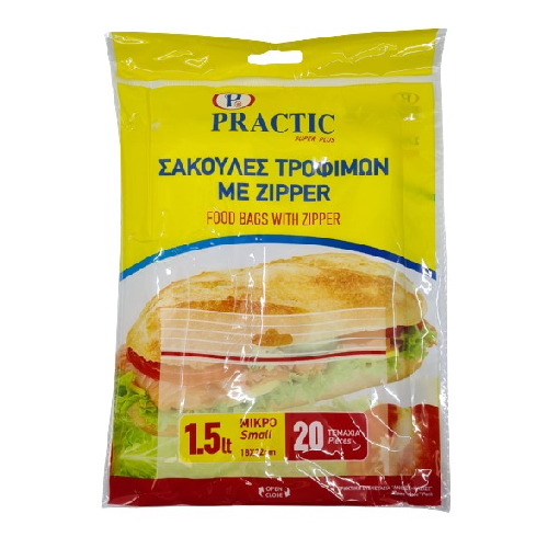 Σακούλες Τροφίμων Practic 18X24 Με Zipper 1,5L