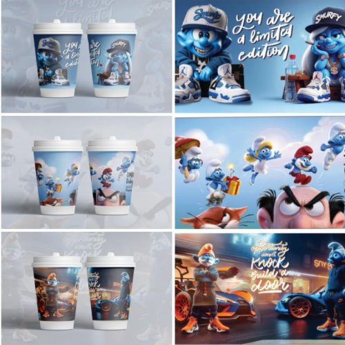 Χάρτινο Ποτήρι DW Smurfs Mix 12 oz