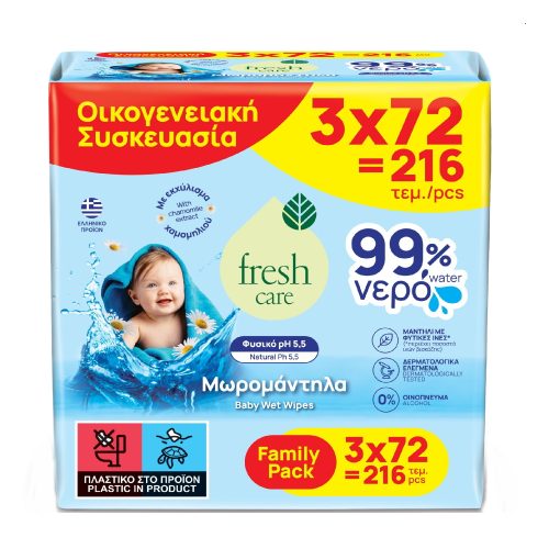 Μωρομάντηλα Fresh Care 99% Νερό 3X72ΤΜΧ