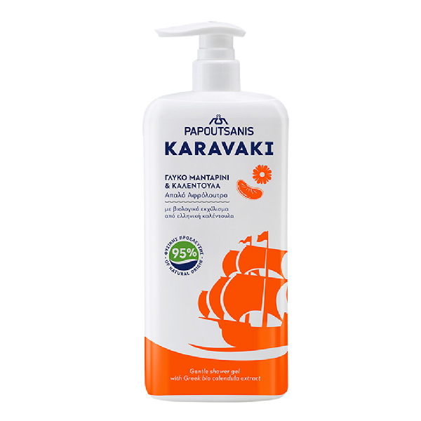 Αφρόλουτρο Papoutsanis Karavaki Γλυκό Μανταρίνι & Καλέντουλα 750 ML