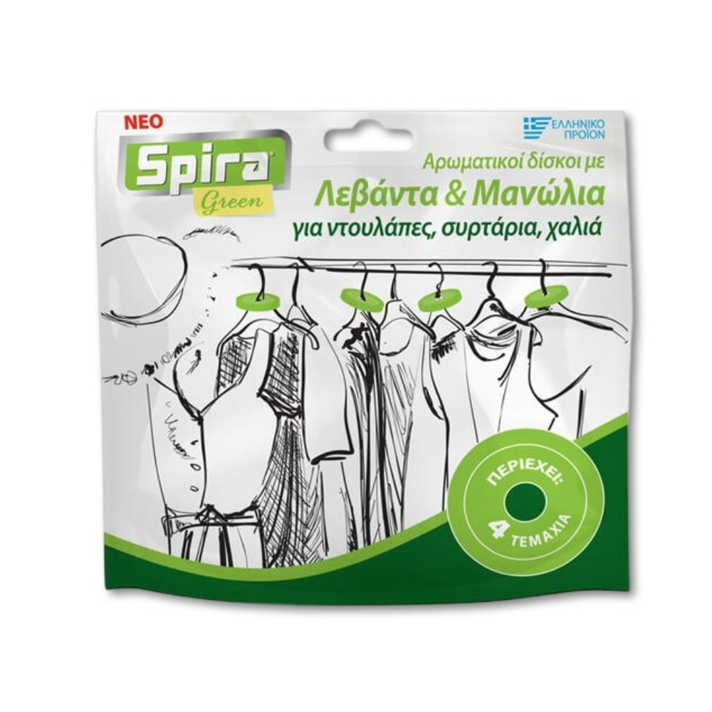 Αρωματικό Ντουλάπας Δίσκοι Spira Green 4ΤΜΧ
