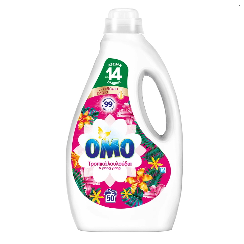Υγρό Πλυντηρίου Ρούχων OMO Λουλούδια & Ylang 50M